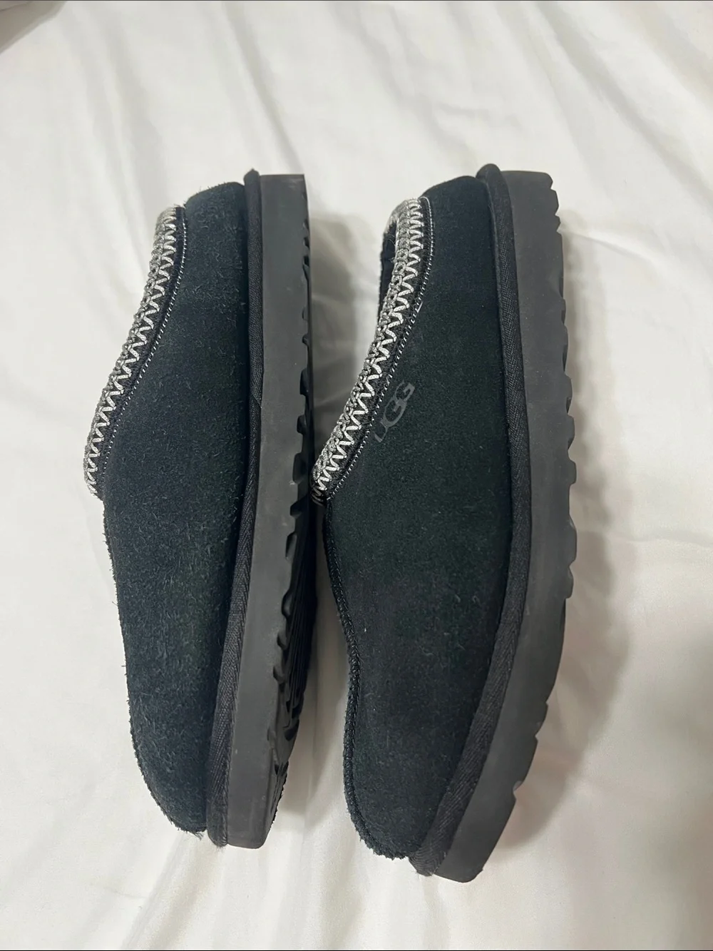 UGG Men's Black Suede Slip-On Clog with Contrasting Trim